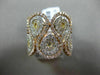 ESTATE MASSIVE 2.36CT DIAMOND 18K TRI COLOR GOLD 3D MULTI ROW SEMI ETERNITY RING