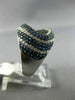 ESTATE WIDE 2.56CT DIAMOND & AAA SAPPHIRE 14K WHITE GOLD 3D OVAL MICRO PAVE RING