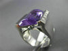 ESTATE EXTRA LARGE 9.22CT DIAMOND & AMETHYST & BLUE TOPAZ 14K WHITE GOLD 3D RING