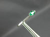 ESTATE .28CT DIAMOND & AAA EMERALD 14KT WHITE GOLD ROUND & OVAL CLASSIC FUN RING