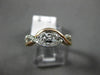 ESTATE .35CT DIAMOND 14K WHITE & ROSE GOLD 3D 2 STONE INFINITY LOVE PROMISE RING