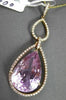 ANTIQUE LARGE 14.27CT DIAMOND & AAA AMETHYST 18K ROSE GOLD FILIGREE DROP PENDANT