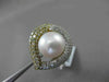 ESTATE 1.02CT DIAMOND 18KT TWO TONE GOLD AAA SOUTH SEA PEARL HEART SHAPE RING
