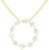 .92CT DIAMOND 14KT YELLOW GOLD PEAR SHAPE SHARED PRONG CIRCLE OF LIFE NECKLACE
