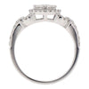 ESTATE .84CT DIAMOND 18KT WHITE GOLD CLUSTER CIRCULAR SEMI ETERNITY PROMISE RING