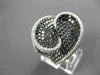 ESTATE LARGE 6.84CT WHITE & BLACK DIAMOND 18KT WHITE GOLD 3D INFINITY HEART RING