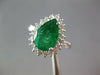 CERTIFIED LARGE 3.4CT DIAMOND & AAA EMERALD 14K WHITE GOLD ENGAGEMENT RING 27283