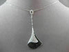 ESTATE 1.25CT BLACK & WHITE DIAMOND 14KT WHITE GOLD FLOATING 3D PENDANT & CHAIN
