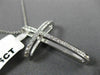 ESTATE LARGE .35CT ROUND DIAMOND 18KT WHITE GOLD 3D CLASSIC CROSS PENDANT #1140