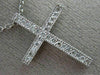 ESTATE .25CT DIAMOND 14KT WHITE GOLD 3D CLASSIC FILIGREE MILGRAIN CROSS PENDANT