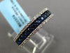 ESTATE .86CT DIAMOND & SAPPHIRE 14KT WHITE GOLD 3 ROW WEDDING ANNIVERSARY RING