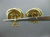 ESTATE LARGE 14KT YELLOW GOLD AAA ONYX CIRCULAR CLIP ON EARRINGS UNIQUE! #22547