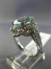 LARGE 4.05CT DIAMOND & AAA OVAL AQUAMARINE 14K WHITE GOLD FLOWER ENGAGEMENT RING
