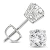 1.5CT DIAMOND 14KT WHITE GOLD 3D CLASSIC ROUND 4 PRONG SCREWBACK STUD EARRINGS