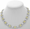 LARGE 32.32CT WHITE & FANCY YELLOW DIAMOND 18KT 2 TONE GOLD 3D ETERNITY NECKLACE