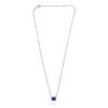 1.19CT DIAMOND & AAA SAPPHIRE 14K WHITE GOLD EMERALD CUT SOLITAIRE LOVE NECKLACE