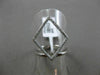ESTATE LARGE .18CT DIAMOND 14KT WHITE GOLD OPEN DIAMOND SHAPE HALO CLASSIC RING