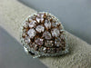 GIA CERTIFIED LARGE 2.73CT WHITE & PINK DIAMOND 18K ROSE GOLD 3D PEAR SHAPE RING