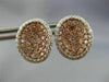 LARGE 2.16CT WHITE & PINK DIAMOND 18KT WHITE & ROSE GOLD OVAL HALO STUD EARRINGS