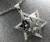 .52CT DIAMOND 14K WHITE GOLD STAR OF DAVID DOUBLE PLATED ETOILE FLOATING PENDANT