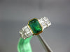 ESTATE 1.50CT DIAMOND & AAA EMERALD 18KT 2 TONE GOLD EMERALD CUT ENGAGEMENT RING