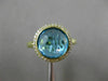 ESTATE 3.90CT ROUND DIAMOND & AAA BLUE TOPAZ 18KT YELLOW GOLD 3D ROUND HALO RING