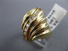 ESTATE LARGE .28CT DIAMOND 14KT YELLOW GOLD 3D CLASSIC WAVE COCKTAIL RING #18689