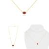 1.27CT DIAMOND & AAA RUBY 14KT YELLOW GOLD 3D OVAL SOLITAIRE HALO LOVE NECKLACE