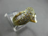 ESTATE WIDE .90CT ROUND & BAGUETTE DIAMOND 14K YELLOW GOLD 3D INFINITY LOVE RING