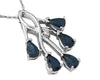 ESTATE 1.32CT DIAMOND & AAA SAPPHIRE 14KT WHITE GOLD 3D PEAR SHAPE PENDANT