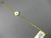 ESTATE .11CT DIAMOND WHITE & BLUE ENAMEL 18K YELLOW GOLD EVIL EYE LUCKY BRACELET