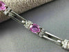 ESTATE 5.66CT DIAMOND & EXTRA FACET PINK SAPPHIRE 14K WHITE GOLD TENNIS BRACELET