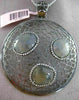ESTATE .89CT DIAMOND & GREEN AVENTURINE 14K BLACK GOLD FILIGREE CIRCULAR PENDANT