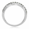 ESTATE WIDE 1.29CT WHITE & BLACK DIAMOND 14K WHITE GOLD CLASSIC ANNIVERSARY RING
