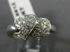 ESTATE WIDE .46CT DOUBLE HEART DIAMOND 14KT WHITE GOLD COCKTAIL RING #16912