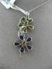 LARGE 3.80CT DIAMOND & AAA AMETHYST & CITRINE 14K WHITE GOLD 3D FLOATING PENDANT
