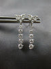 ESTATE .64CT DIAMOND 18KT WHITE GOLD 3D CLASSIC HEART JOURNEY HANGING EARRINGS