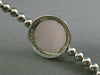 ESTATE LARGE .50CT DIAMOND & PINK QUARTZ 14K WHITE GOLD CIRCULAR BANGLE BRACELET
