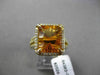 ESTATE LARGE 5.76CT DIAMOND & AAA CITRINE 14KT YELLOW GOLD 3D HALO FILIGREE RING