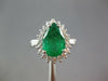 CERTIFIED LARGE 3.4CT DIAMOND & AAA EMERALD 14K WHITE GOLD ENGAGEMENT RING 27283
