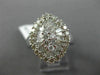 ESTATE LARGE 2.18CT ROUND & BAGUETTE DIAMOND 18KT WHITE GOLD 3D CLUSTER FUN RING