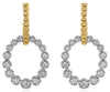 .71CT DIAMOND 18KT 2 TONE GOLD ROUND GRADUATING CIRCULAR MULTI BEAD FUN EARRINGS