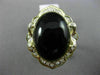 ESTATE EXTRA LARGE .24CT DIAMOND & AAA ONYX 14KT YELLOW GOLD 3D FLOWER FUN RING