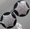 ESTATE LARGE .85CT DIAMOND & AAA ONYX 18K WHITE GOLD ROUND HEXAGON STAR EARRINGS