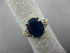 ESTATE 3.36CT DIAMOND & SAPPHIRE 14KT YELLOW GOLD TRILLION ENGAGEMENT RING 10469