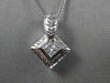 ESTATE .27CT SQUARE DIAMOND SOLITAIRE FILIGREE 14K WHITE GOLD PENDANT FVVS 10305