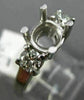 ESTATE .50CT DIAMOND 14KT WHITE GOLD 3 STONE SEMI MOUNT ENGAGEMENT RING #342