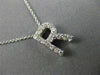 .35CT ROUND DIAMOND 14KT WHITE GOLD CLASSIC "R" INITIAL FLOATING PENDANT #11999