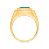 LARGE 2.24CT DIAMOND & AAA EMERALD 18KT YELLOW GOLD EMERALD CUT BEZEL MEN'S RING