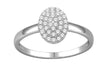 ESTATE .25CT DIAMOND 14KT WHITE GOLD 3D CLASSIC ROUND OVAL CLUSTER PAVE FUN RING